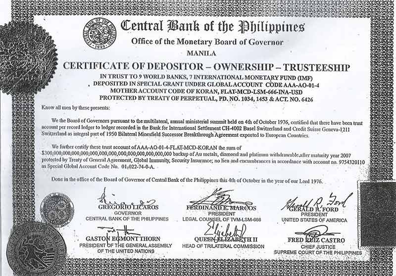 certificado de depósito