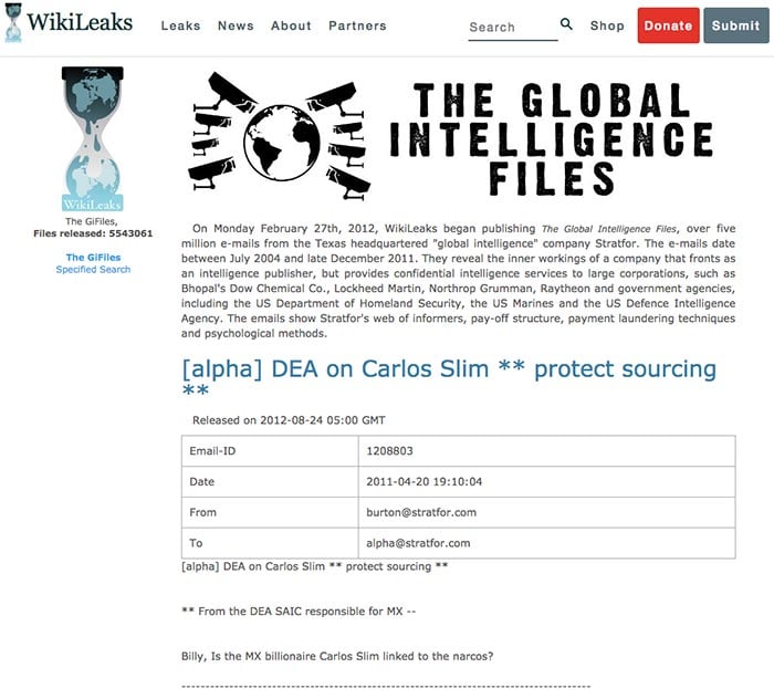 carlos slim wikileaks