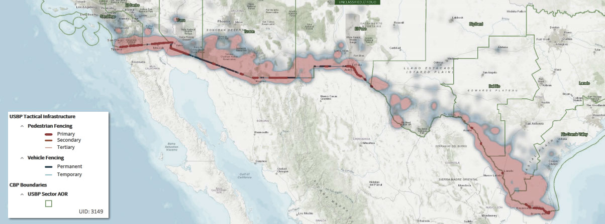 Mapa del Muro de Trump