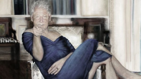 pintura de bill clinton