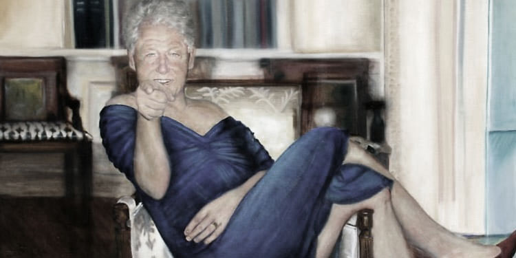 pintura de bill clinton