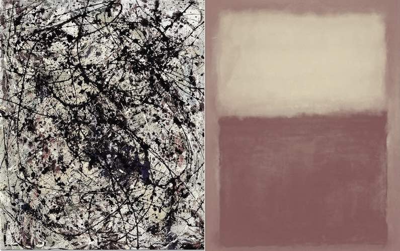 Muestras de un cuadro de Pollock (izquierda) y de Rothko (derecha)