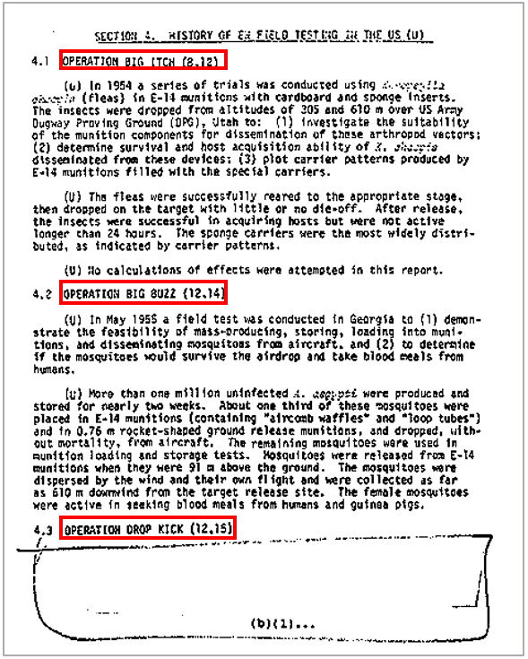 Fuente: Evaluation of Entomological Warfare as a potential Danger to the US and European NATO nations, US Army, March 1981 Report