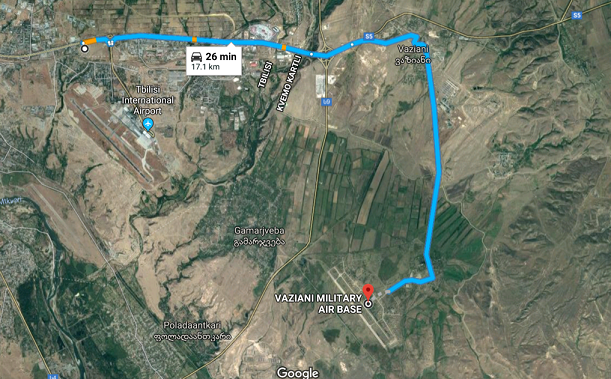 El ejército estadounidense se ha desplegado en la base aérea militar de Vaziani, a 17 km del laboratorio biológico del Pentágono en el Centro Lugar.