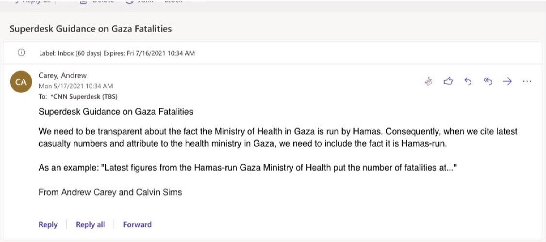 Andrew Carey, antiguo alumno del King's College convertido en jefe de la oficina de la CNN en Jerusalén, instruyó a los periodistas sobre cómo cubrir el último asalto de Israel a Gaza.