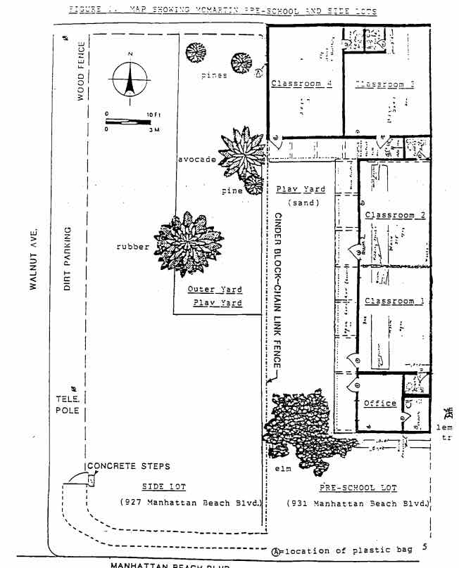 Un mapa del preescolar McMartin inexplicablemente incluido en el comunicado de Vault del FBI