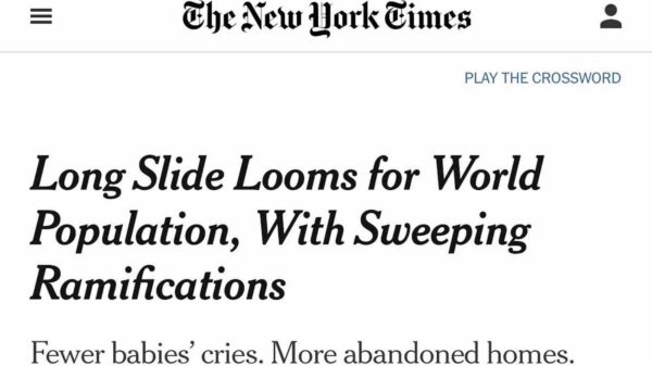 El NYT predice despoblación masiva en las próximas décadas, pero omite su relación con la agenda de las élites globalistas