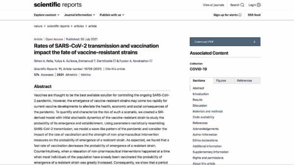 Estudio publicado por Nature dice que los vacunados pueden desempeñar un papel clave en la evolución de nuevas ‘variantes’ de COVID