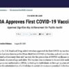 La FDA aprueba la primera vacuna COVID; sin audiencia pública; sin transparencia; sin revisión abierta de los datos de las vacunas
