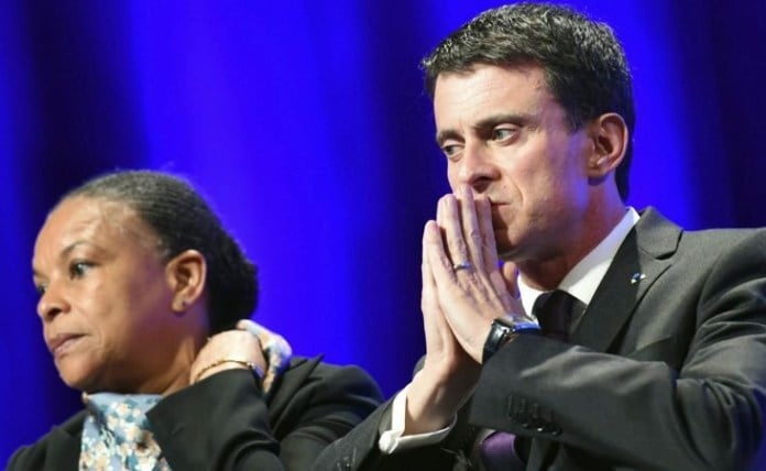 El primer ministro francés, Manuel Valls (exmasón), y la ministra de Justicia, Christiane Taubira (masona) / EFE