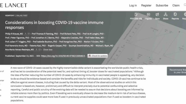 Estudio: Altos cargos de la FDA en materia de vacunas dicen que los refuerzos de la vacuna Covid son innecesarios para la persona promedio debido a sus riesgos