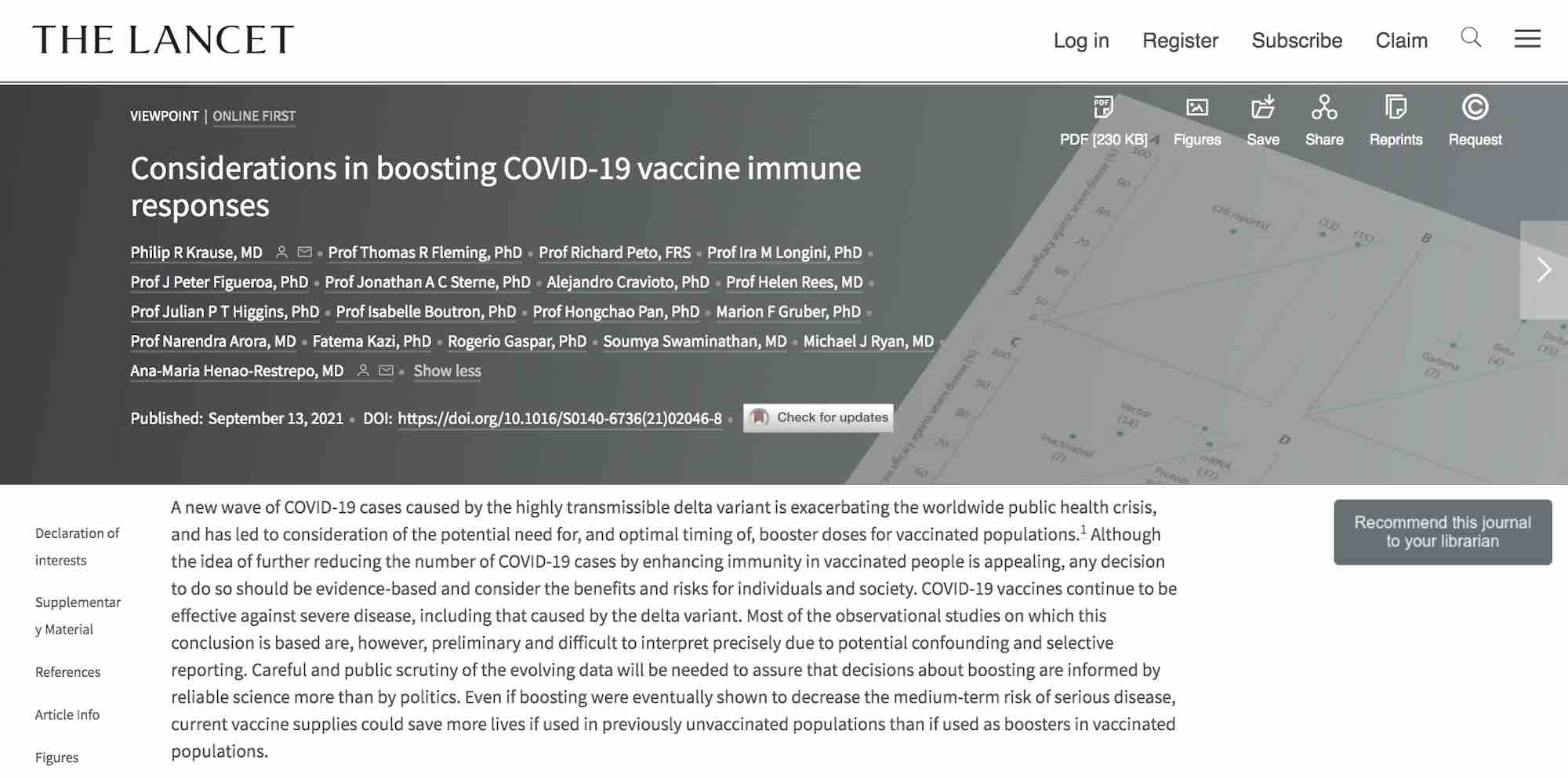 Estudio: Altos cargos de la FDA en materia de vacunas dicen que los refuerzos de la vacuna Covid son innecesarios para la persona promedio debido a sus riesgos