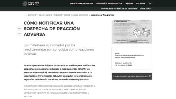 VigiFlow: Cómo notificar una sospecha de reacción adversa a las vacunas Covid-19 en México