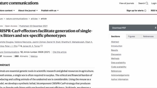 CRISPR-Cas9: Científicos logran editar genes para crear camadas de ratones de un solo sexo con una eficacia del 100%
