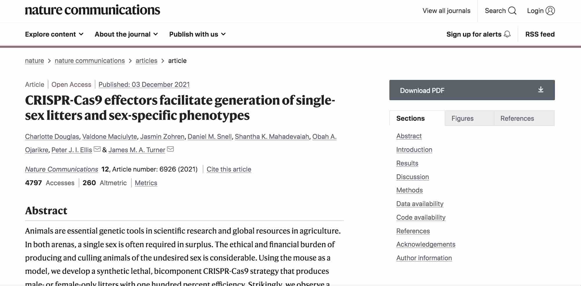 CRISPR-Cas9: Científicos logran editar genes para crear camadas de ratones de un solo sexo con una eficacia del 100%