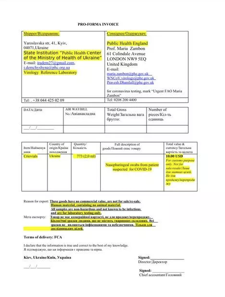 documentos laboratorios ucrania