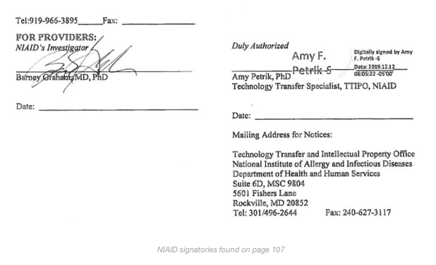 Los firmantes del NIAID se encuentran en la página 107