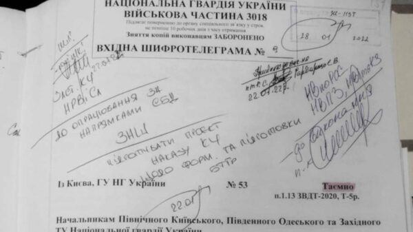 Un plan de guerra, redactado en enero por la Guardia Nacional de Ucrania, muestra que Ucrania tenía la intención de lanzar una invasión a gran escala contra las repúblicas del Donbass a finales marzo, si Putin no hubiera intervenido