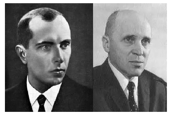 Imagen de la izquierda: Stefan Bandera. Imagen de la derecha: Mykola Lebed