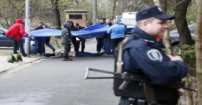 Escenario del asesinato de Buzina. [Fuente: mintpressnews.com]