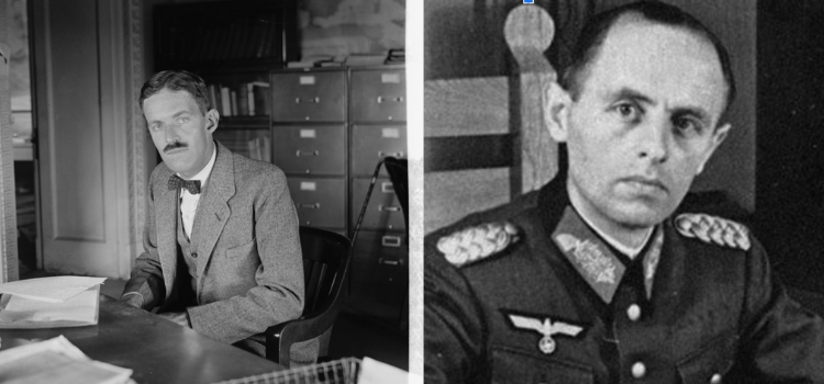 Izquierda: el líder sinarquista Allen Dulles. Derecha: un recluta de Dulles, el jefe de la inteligencia oriental de Hitler, Reinhard Gehlen.