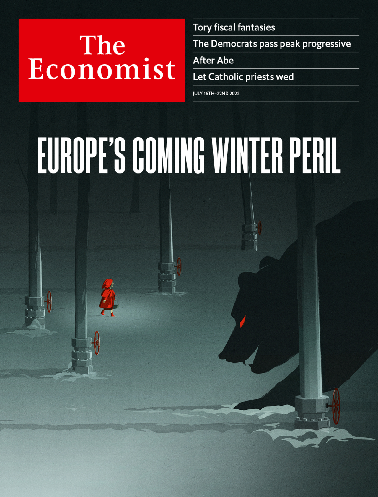 Una portada reciente de la revista The Economist, propiedad de las familias Rothschild y Agnelli, muestra a Caperucita Roja caminado en la nieve entre tuberías de gas, mientras es acechada por un oso que representa a Rusia. Si bien es cierto que el invierno próximo será “brutal y divisivo”, como profetiza la oportunista revista anglo-venecianas, la realidad es que la crisis energética actual ha sido manufacturada por las mismas élites globalistas que están detrás de la pandemia, del neonazismo en Ucrania y de la revista The Economist —y no por las acciones de la Rusia de Vladimir Putin. Así, la alegoría de Caperucita Roja es asertiva en el sentido de que lo que promueve esta revista es un cuento que distorsiona la realidad.