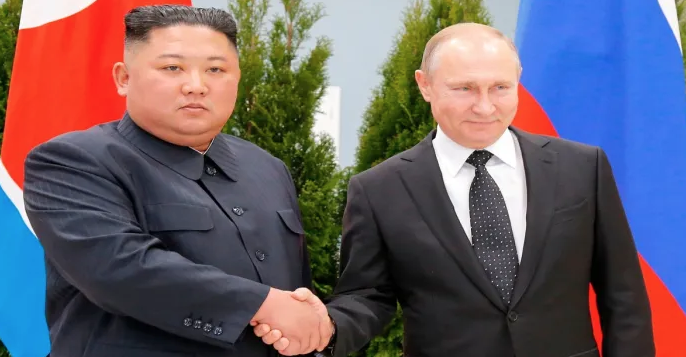 Vladimir Putin y Kim Jong-un. [Fuente: telegraph.co.uk]