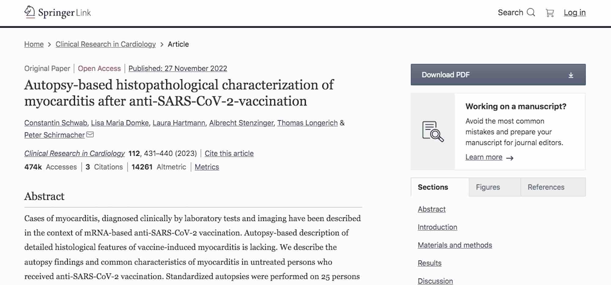 Las vacunas COVID de ARNm podrían estar matando a un gran número de personas, según estudio revisado por pares publicado en Springer Nature