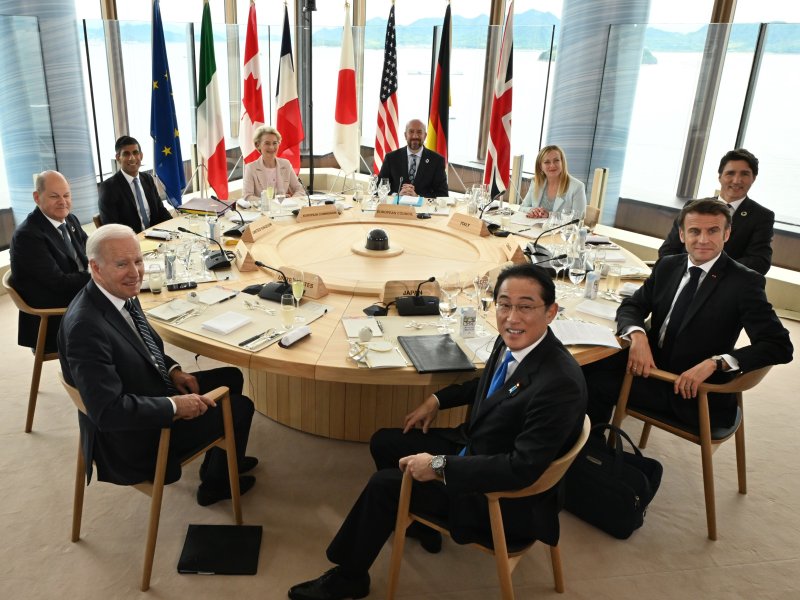Los jefes de Estado y/o de gobierno de las 7 principales potencias del bando occidental se reunieron en Hiroshima, el 20 de mayo de 2023.