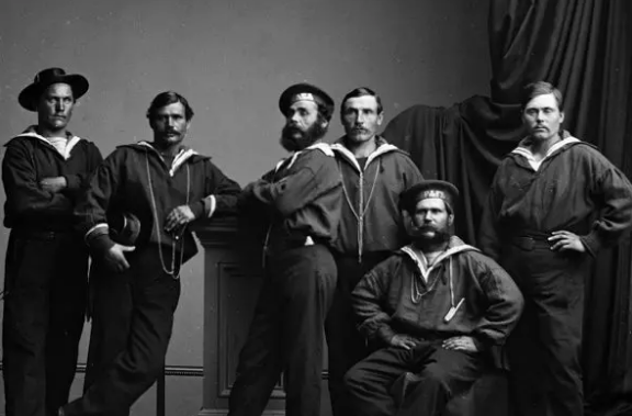 Marineros rusos fotografiados en Nueva York en 1863