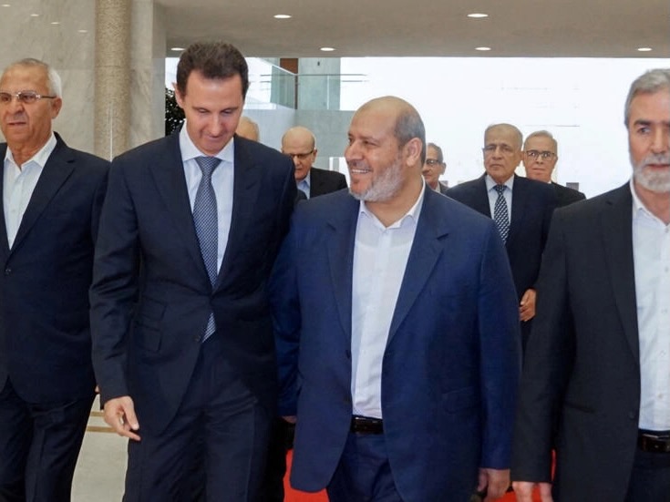 El presidente sirio, Bachar al-Assad, recibió en Damasco a Khalil Hayya, el 19 de octubre de 2022.